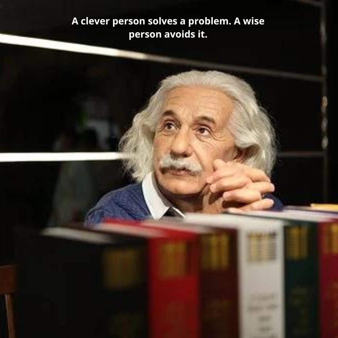 A clever person solves a problem. A wise person avoids it.