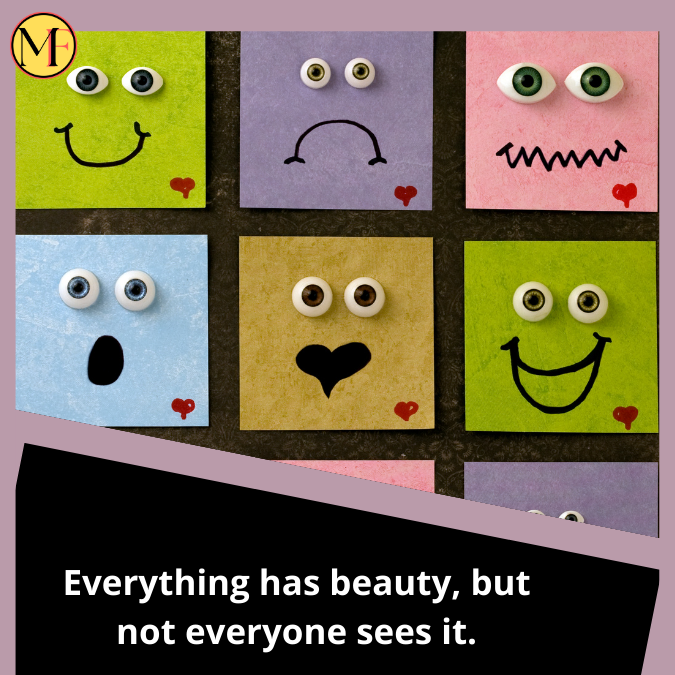 Everything has beauty, but not everyone sees it.