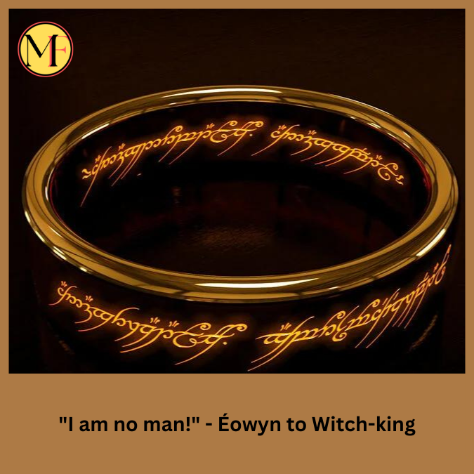 "I am no man!" - Éowyn to Witch-king