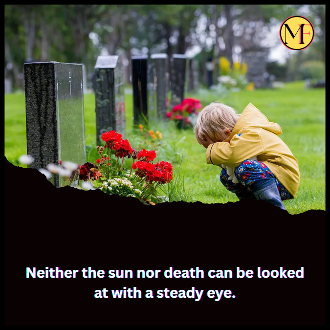 Neither the sun nor death can be looked at with a steady eye.