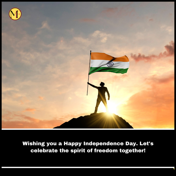 Wishing you a Happy Independence Day. Let's celebrate the spirit of freedom together!